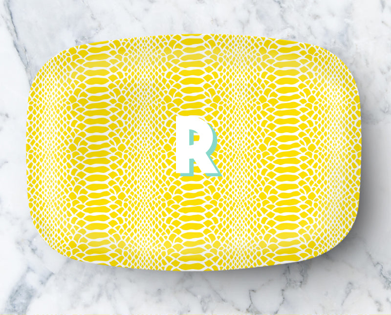 Platter - Snakeskin Print Yellow