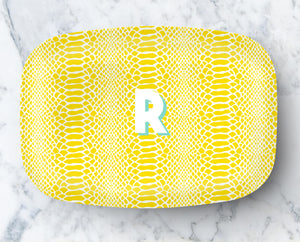 Platter - Snakeskin Print Yellow