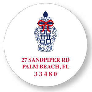 Address Label Holiday Ginger Jar