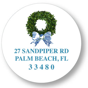 Address Label Chinoiserie Wreath
