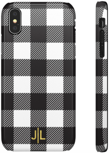Phone Case - Buffalo Plaid Black + White