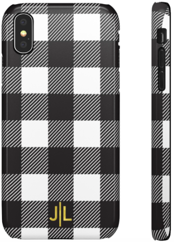 Phone Case - Buffalo Plaid Black + White