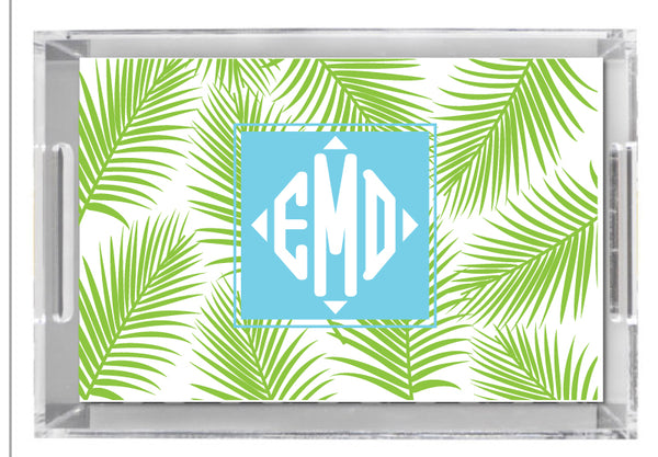 Lucite Tray - Palm Leaf