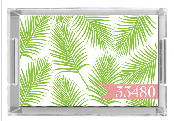 Lucite Tray - Palm Leaf
