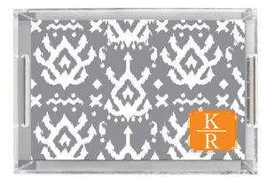 Lucite Tray - Island Ikat Grey
