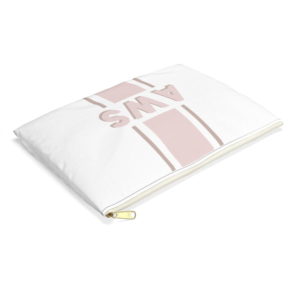 Canvas Zip Pouch Racing Stripes Shadow Text Initials (2 sizes)
