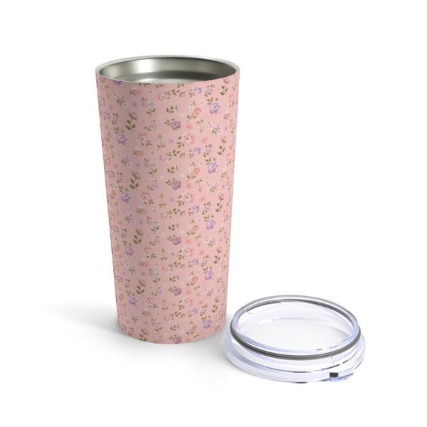 Preppy Disty Floral Tumbler in Pink Tumbler Drink stays cool 20oz Loveshackfancy Inspired