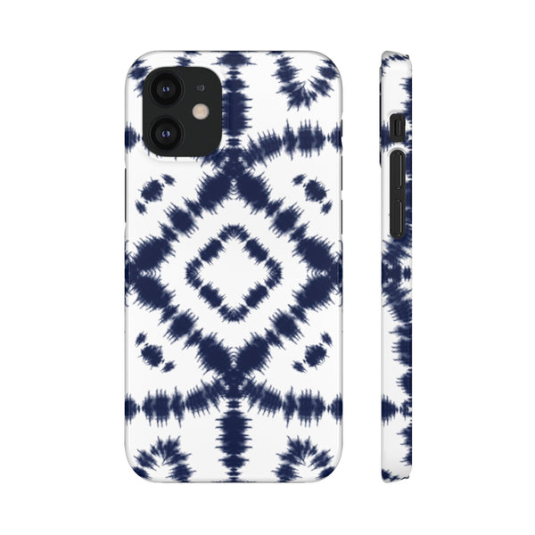 Shibori Navy + White Phone Case