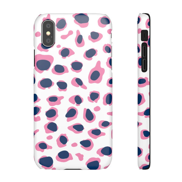 SLEEK Version Pretty Printing X Beautycounter Phone Case Preppy Leopard Navy + Pink Spots