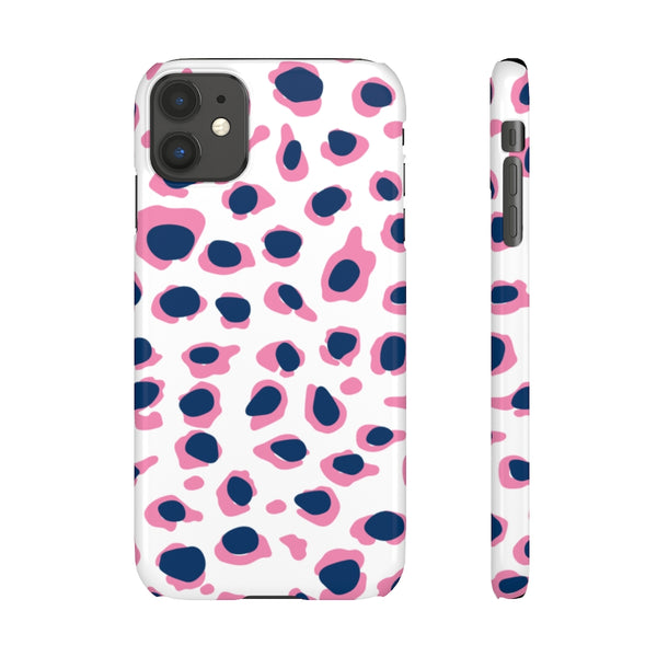 SLEEK Version Pretty Printing X Beautycounter Phone Case Preppy Leopard Navy + Pink Spots