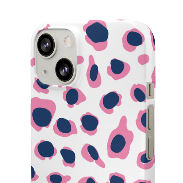 SLEEK Version Pretty Printing X Beautycounter Phone Case Preppy Leopard Navy + Pink Spots