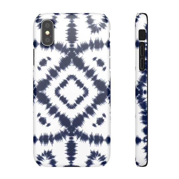 Shibori Navy + White Phone Case