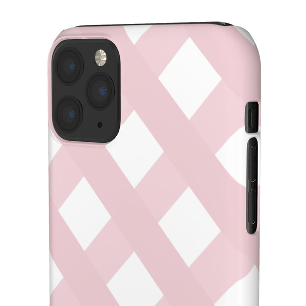 Gingham Blush + White Phone Case