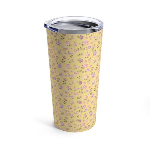 Preppy Disty Floral Tumbler in Yellow Tumbler Drink stays cool 20oz Loveshackfancy Inspired
