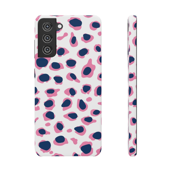 SLEEK Version Pretty Printing X Beautycounter Phone Case Preppy Leopard Navy + Pink Spots