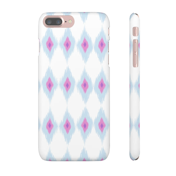 Chic Ikat Aqua + Pink Phone Case