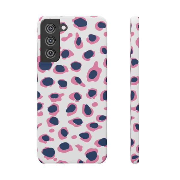 SLEEK Version Pretty Printing X Beautycounter Phone Case Preppy Leopard Navy + Pink Spots