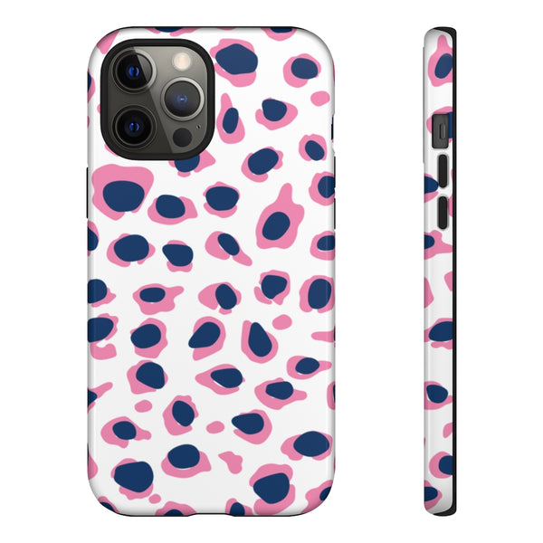TOUGH Version Pretty Printing X Beautycounter Limited Edition Case Preppy Leopard Spots in Pink and Navy