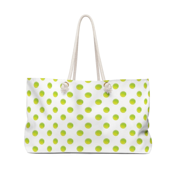 Tennis Gangsta Tote for Pool, Beach, Boat with Rope Handles - Preppy Tennis Ball Pattern