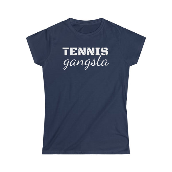 Tennis Gangsta short sleeve tee shirt, White logo, more T-shirt colors available