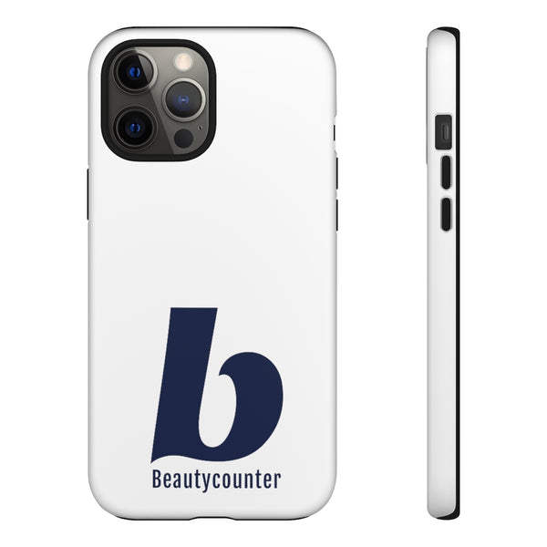 TOUGH Version Pretty Printing X Beautycounter Limited Edition Case White with navy logo