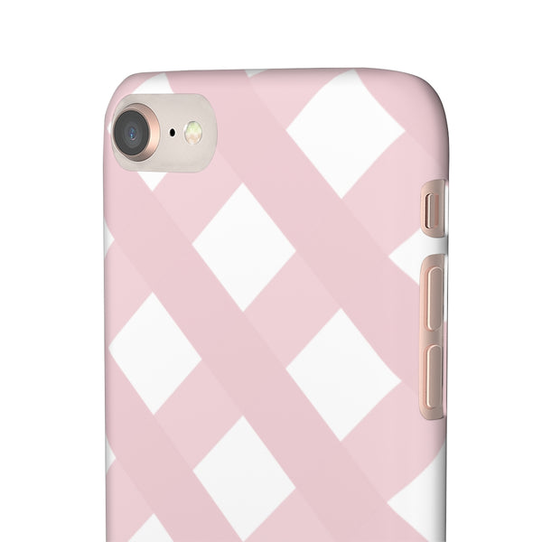 Gingham Blush + White Phone Case