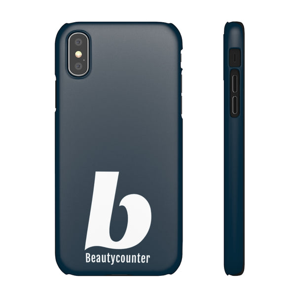 SLEEK Version Pretty Printing X Beautycounter Phone Case Navy with White Logo