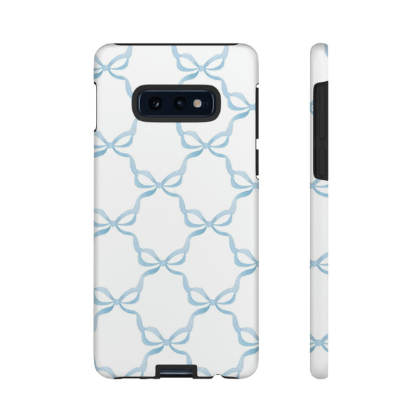 iPhone Tough Case Preppy Watercolor Bow Pattern Blue