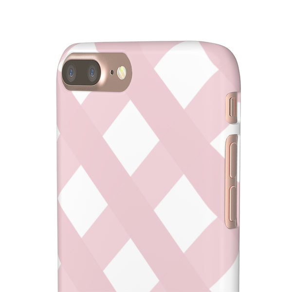 Gingham Blush + White Phone Case