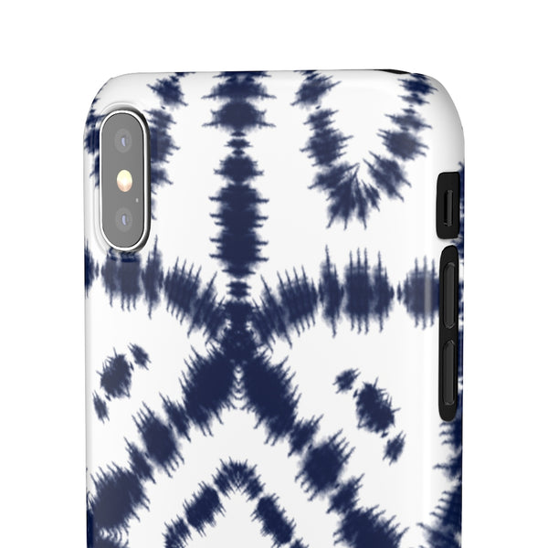 Shibori Navy + White Phone Case