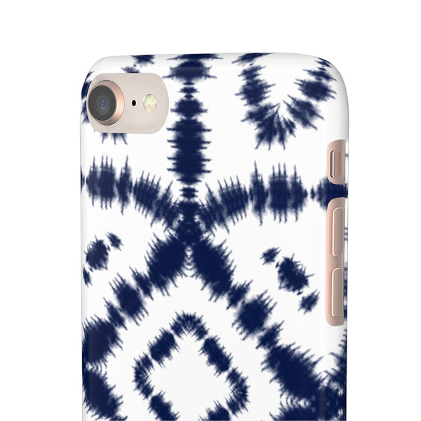 Shibori Navy + White Phone Case