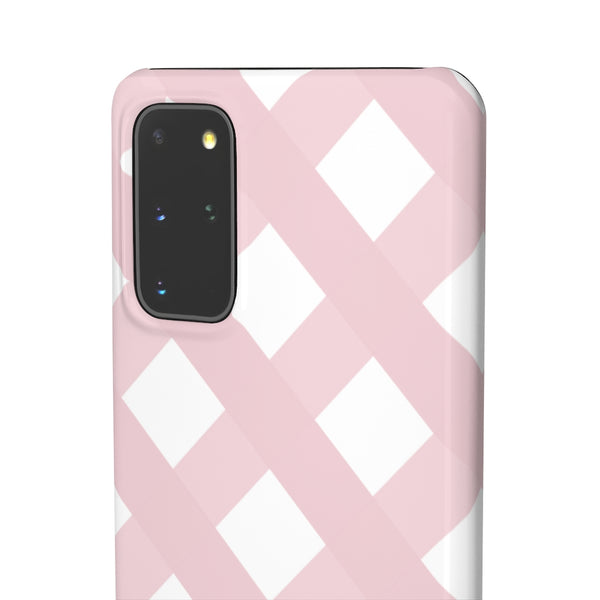 Gingham Blush + White Phone Case