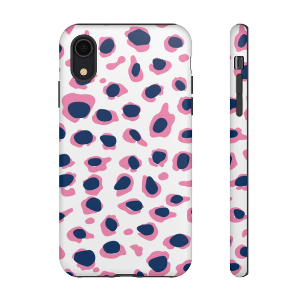 TOUGH Version Pretty Printing X Beautycounter Limited Edition Case Preppy Leopard Spots in Pink and Navy