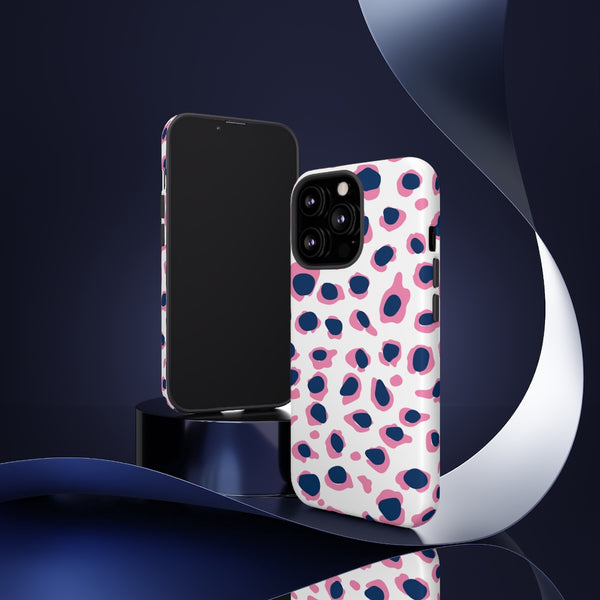 TOUGH Version Pretty Printing X Beautycounter Limited Edition Case Preppy Leopard Spots in Pink and Navy