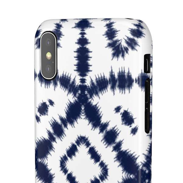 Shibori Navy + White Phone Case
