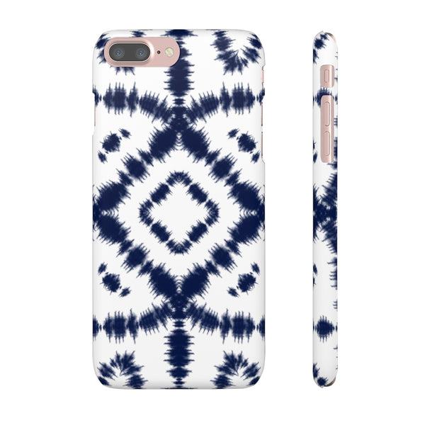 Shibori Navy + White Phone Case