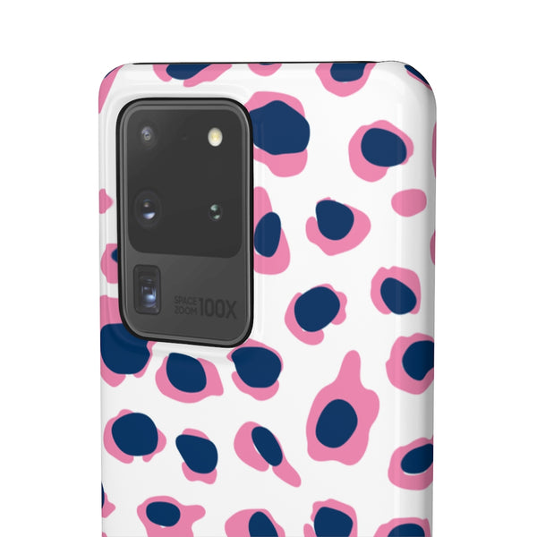 SLEEK Version Pretty Printing X Beautycounter Phone Case Preppy Leopard Navy + Pink Spots