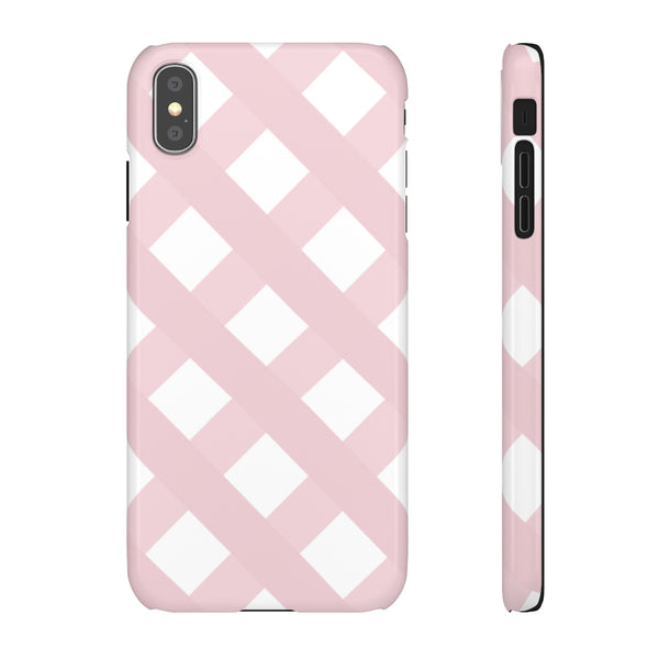 Gingham Blush + White Phone Case