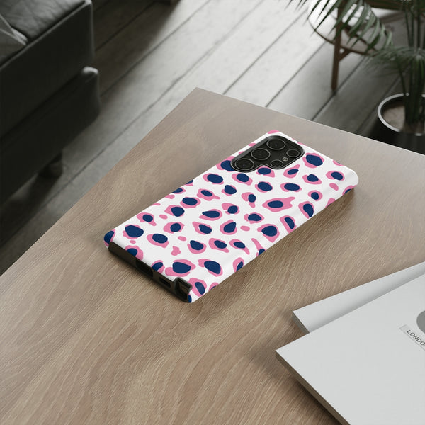 TOUGH Version Pretty Printing X Beautycounter Limited Edition Case Preppy Leopard Spots in Pink and Navy