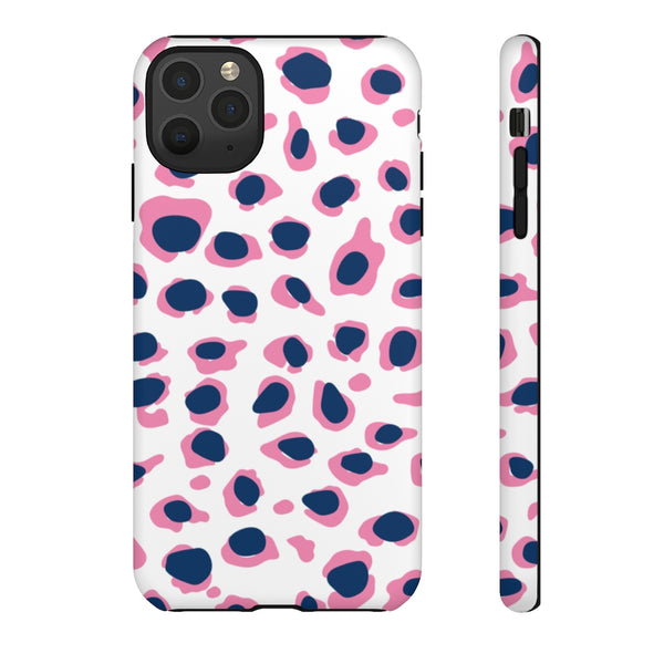 TOUGH Version Pretty Printing X Beautycounter Limited Edition Case Preppy Leopard Spots in Pink and Navy