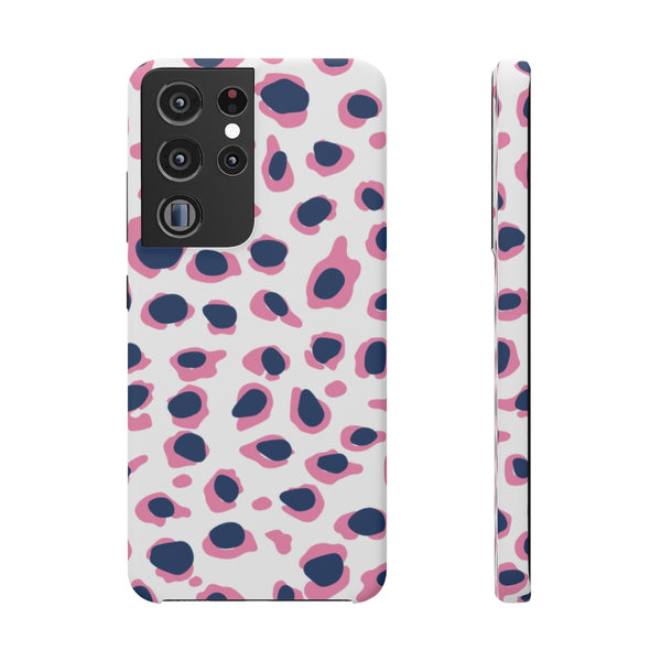 SLEEK Version Pretty Printing X Beautycounter Phone Case Preppy Leopard Navy + Pink Spots