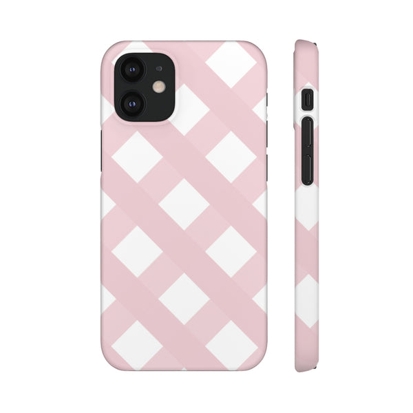 Gingham Blush + White Phone Case