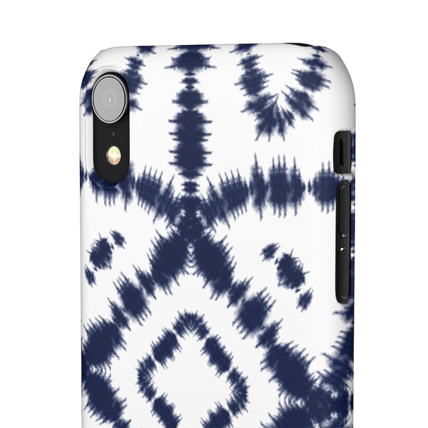 Shibori Navy + White Phone Case