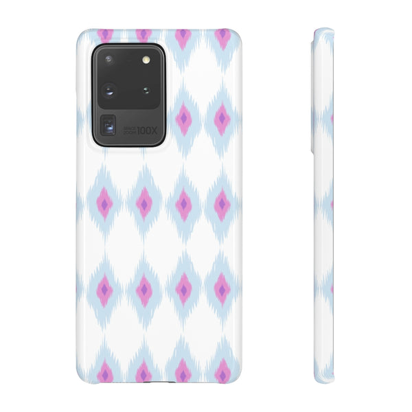 Chic Ikat Aqua + Pink Phone Case