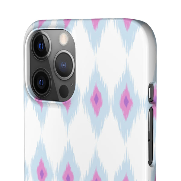 Chic Ikat Aqua + Pink Phone Case