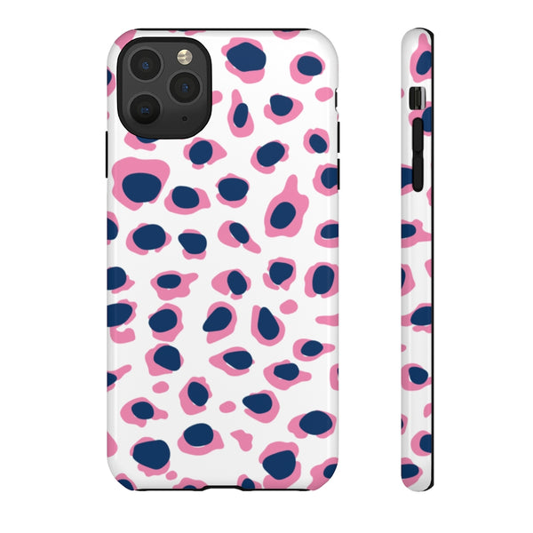 TOUGH Version Pretty Printing X Beautycounter Limited Edition Case Preppy Leopard Spots in Pink and Navy