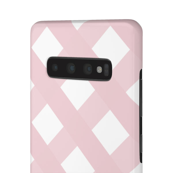 Gingham Blush + White Phone Case