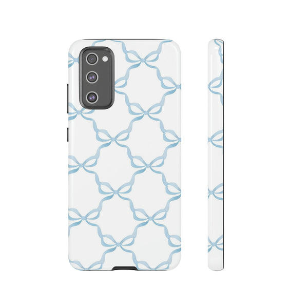 iPhone Tough Case Preppy Watercolor Bow Pattern Blue