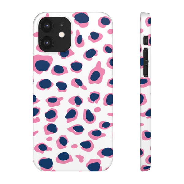 SLEEK Version Pretty Printing X Beautycounter Phone Case Preppy Leopard Navy + Pink Spots