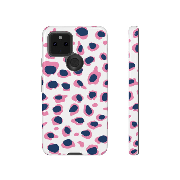 TOUGH Version Pretty Printing X Beautycounter Limited Edition Case Preppy Leopard Spots in Pink and Navy